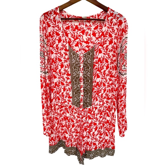 FREE PEOPLE Gardenia Resort ROMPER Jumpsuit Shorts Slouchy OVERSIZE S - Picture 2 of 4
